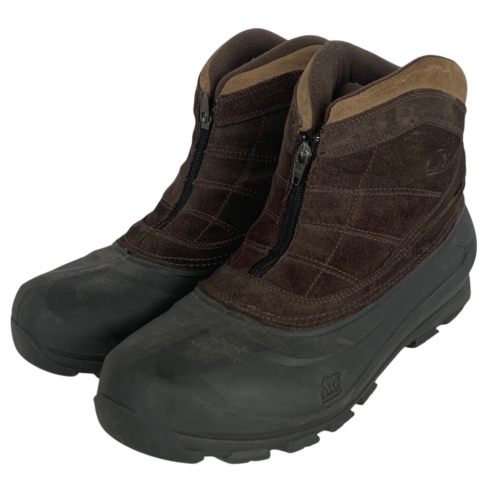 SOREL Cold Mountain Zip Suede Thinsulate Winter Boots Men's 13 Brown NM1436-287
